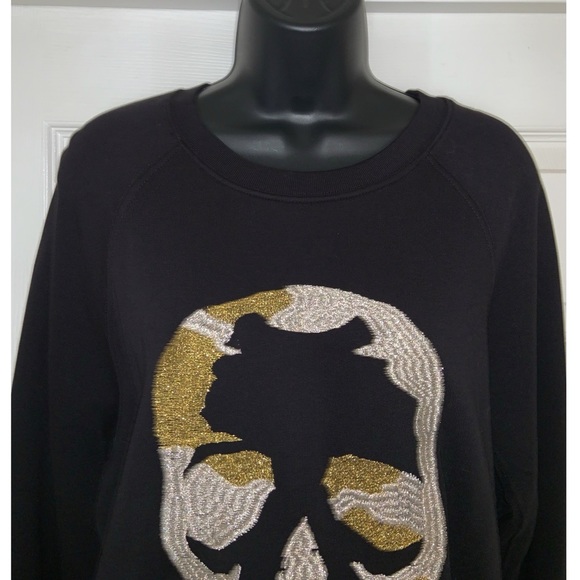 Zadig & Voltaire Upper Skull Gold Sweatshirt in Noir –– NWT - Picture 6 of 15